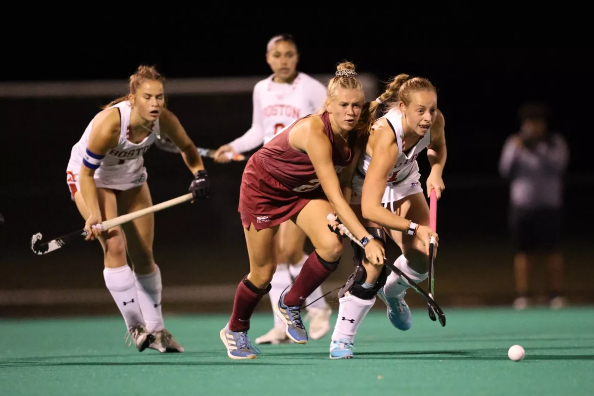 Senior forward Alex Darrah scored her seventh goal of the season against Boston University on Oct. 25. (Photo by Rick Smith for GoLeopards)