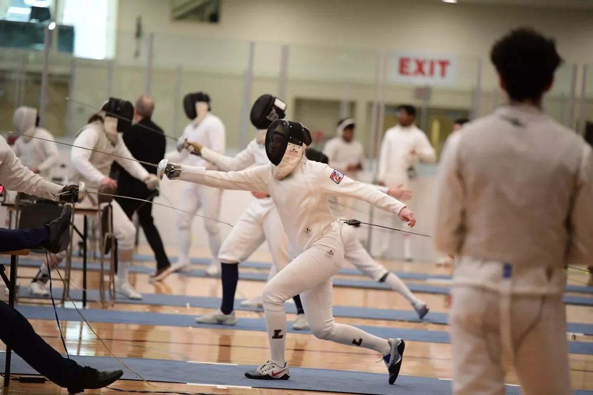 Junior epee Emily Wells earned eight wins for the Leopards in their season opening meet. (Photo by Hannah Ally for GoLeopards)