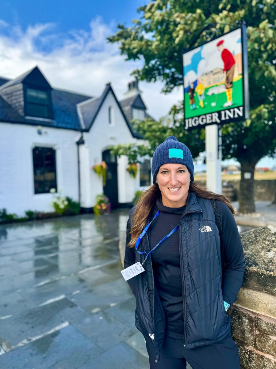 Sport psychologist Julie Amato traveled to the AIG Women's Open at St. Andrews, Scotland, for her work with the LPGA Tour this year. (Photo courtesy of Julie Amato)