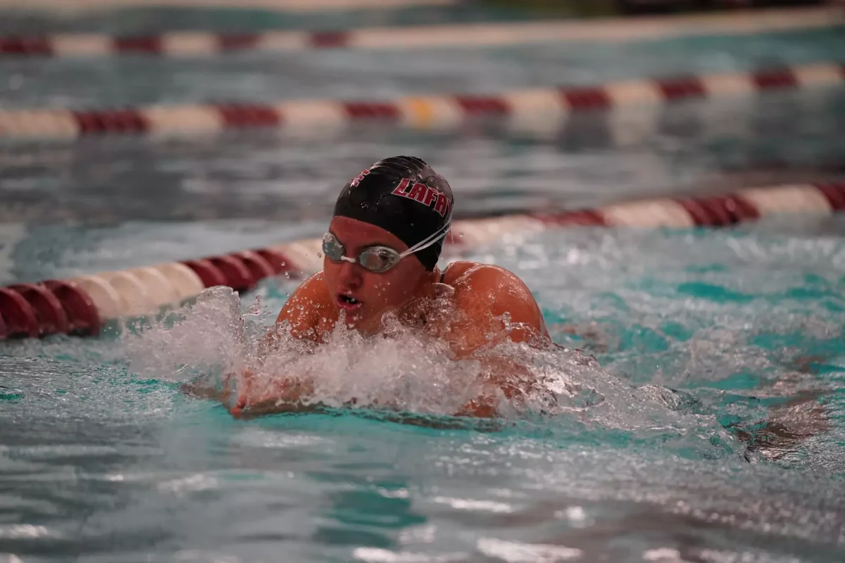 The swimming and diving team will finish out its regular season next week at Bucknell University. (Photo by Trent Weaver for GoLeopards)