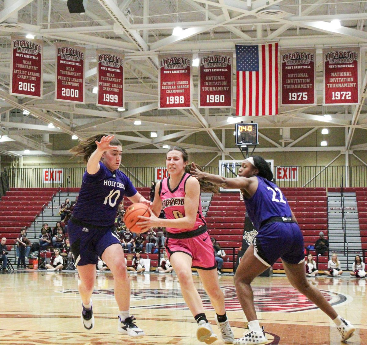 Freshman guard Talia Zurinskas drives to the basket against Holy Cross on Wednesday.