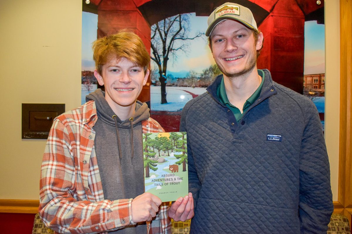 Pearce Foulk ‘27 designed the outdoorsy cover of “Absurd Adventures & The Tails of Trout.”