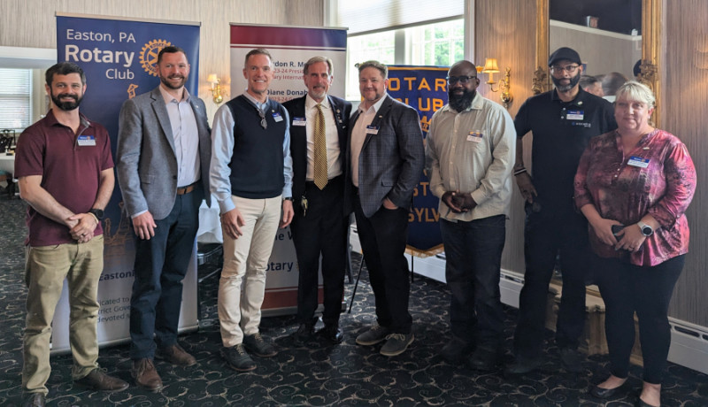 Several members of Easton's Rotary Club chapter at their induction. (Photo courtesy of eastonrotary.com)