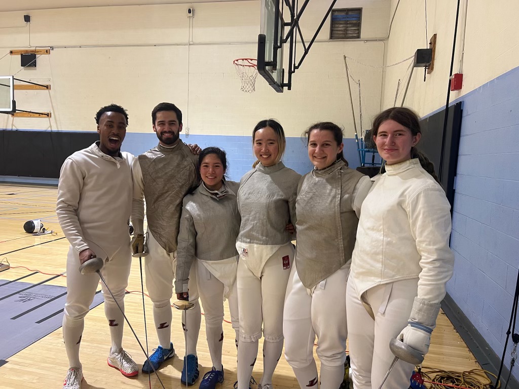 The fencing team switched it up by trading weapons at the the Mid-Atlantic Collegiate Fencing Association A vs C meet on Sunday. (Photo courtesy of Makenna McCall '27)