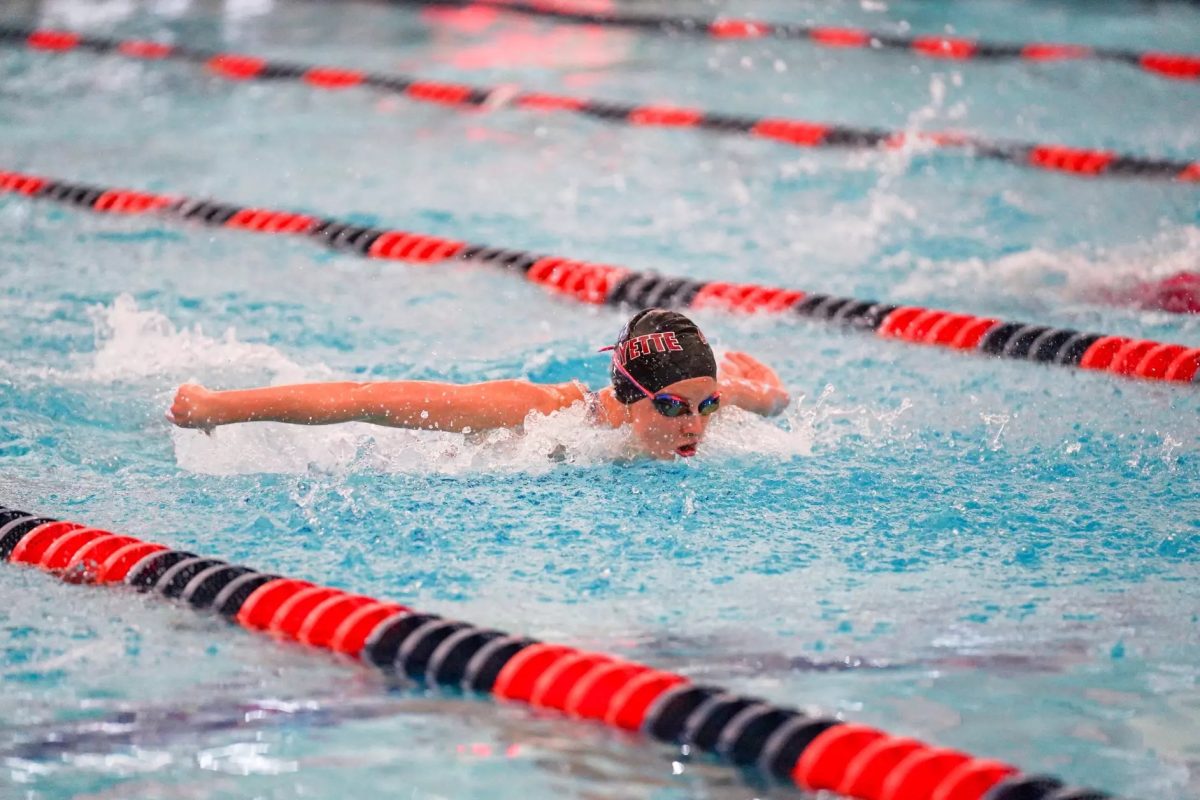 The swimming team broke 11 individual records at the Patriot League Championships. (Photo courtesy of GoLeopards)