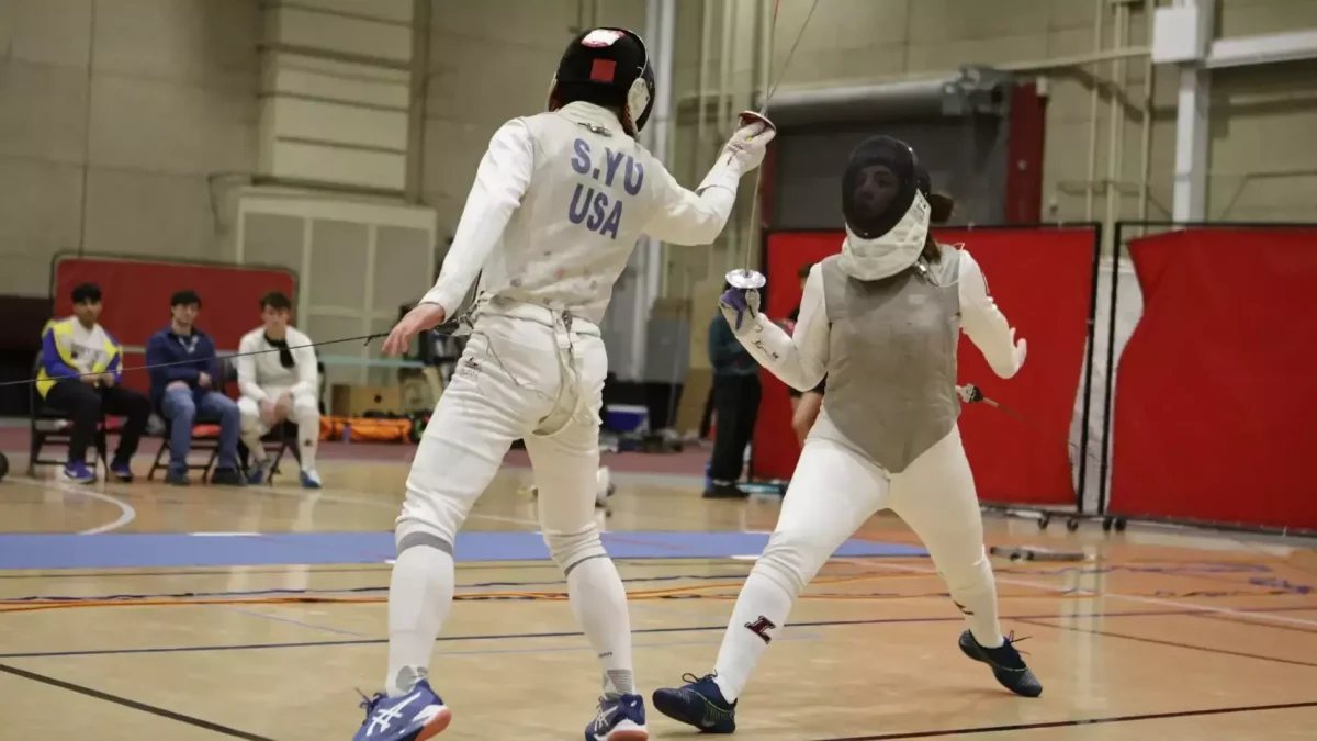 Senior épée Zoe O'Connor had the best finish for the women's team on Saturday at NCAA Regionals. (Photo by Rick Smith for GoLeopards)