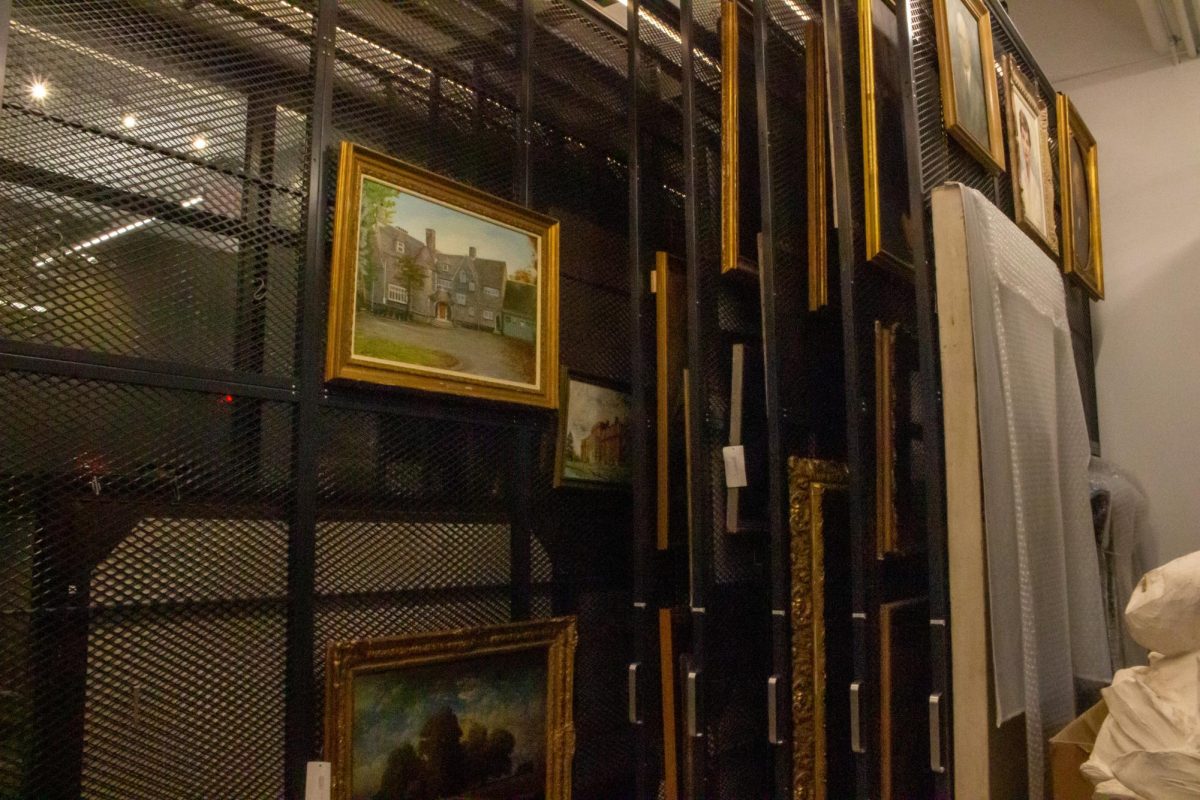 The art archives in Williams Center for the Arts require access through several locked doors.