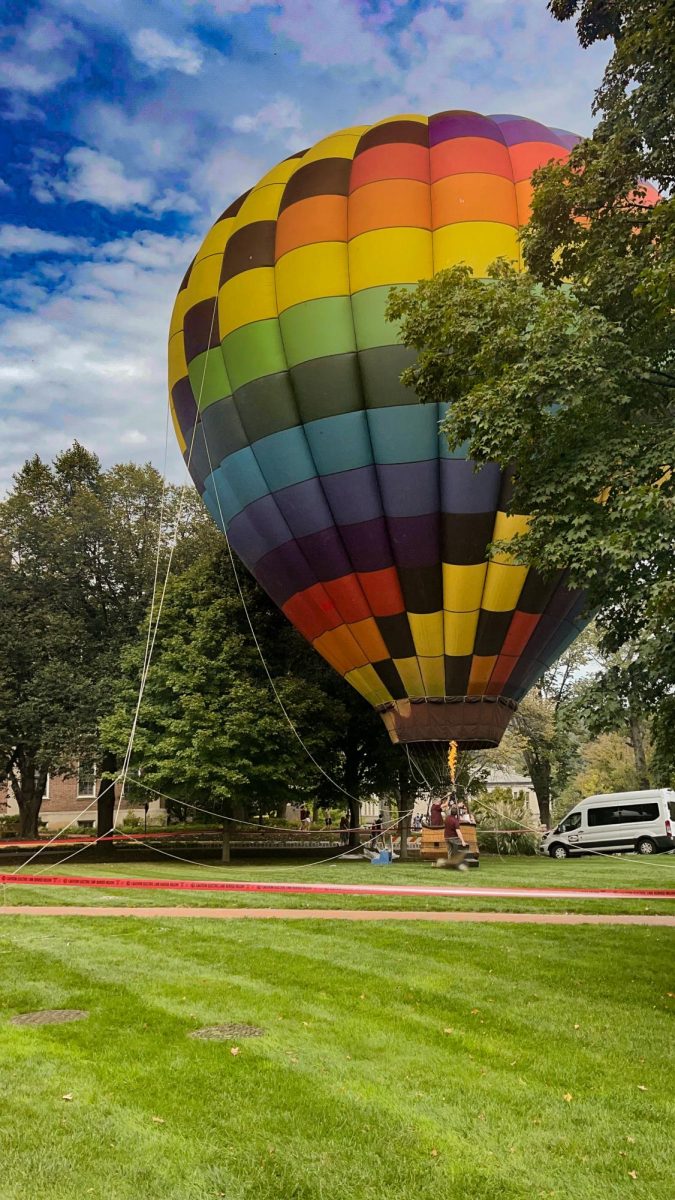 The line for the hot air balloon stretched for over an hour.