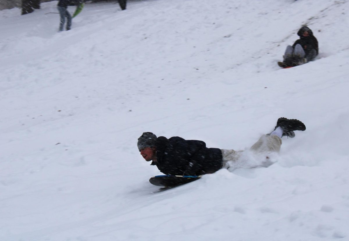 Reaching the bottom of the hill with the rider still on their sled was a rare achievement.