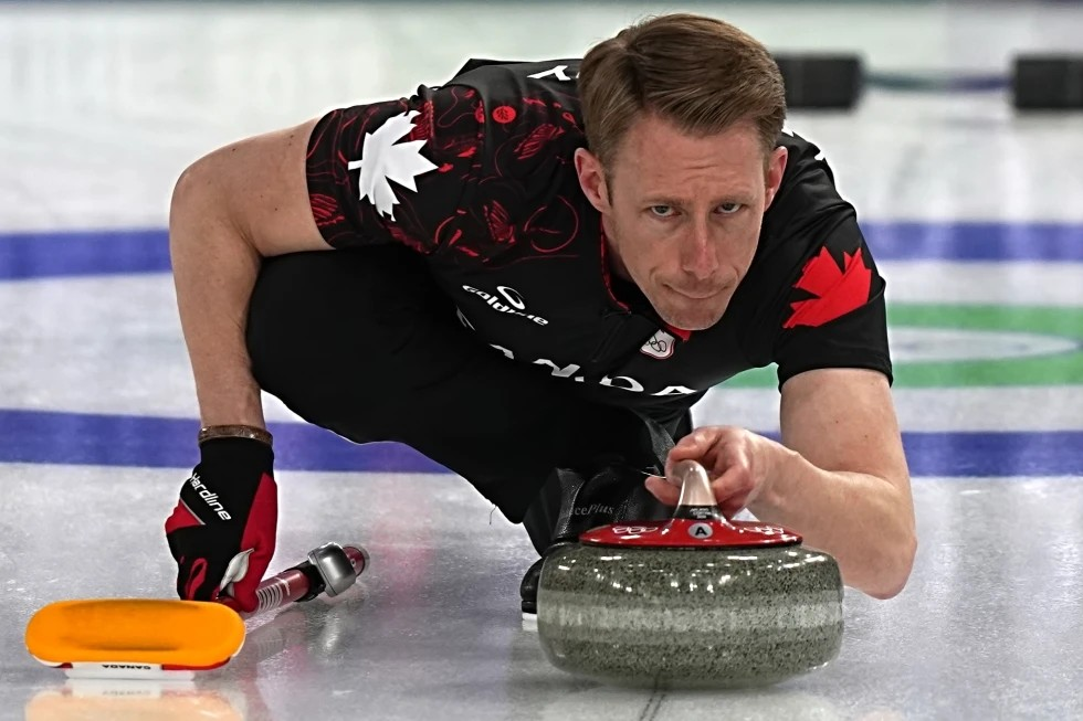 Canadian curler Marc Kennedy faced accusations of cheating after video footage showed him “double-touching” the rock against Sweden. (Photo courtesy of CityNews Vancouver)