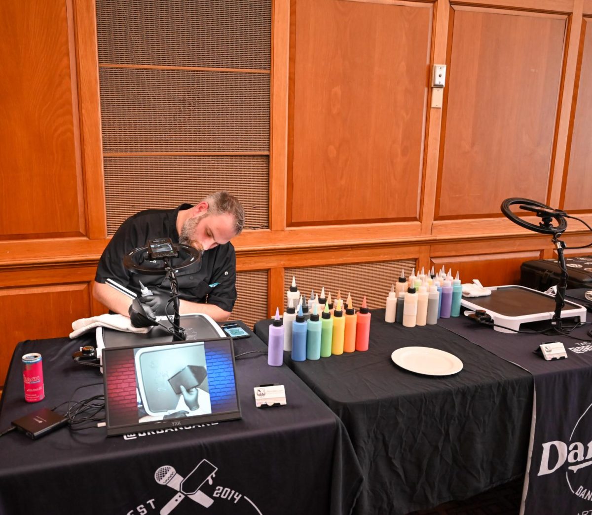 Pancake artists set up shop in Marquis Dining Hall for the lunch hour on Tuesday.