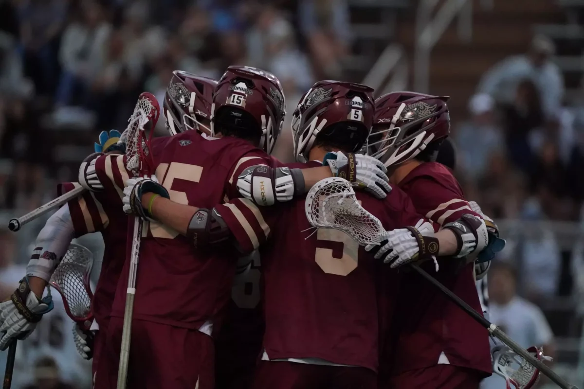 The men’s lacrosse team converted 12 of its 21 shots-on-goal in its loss on Saturday. (Photo by Trent Weaver for GoLeopards)