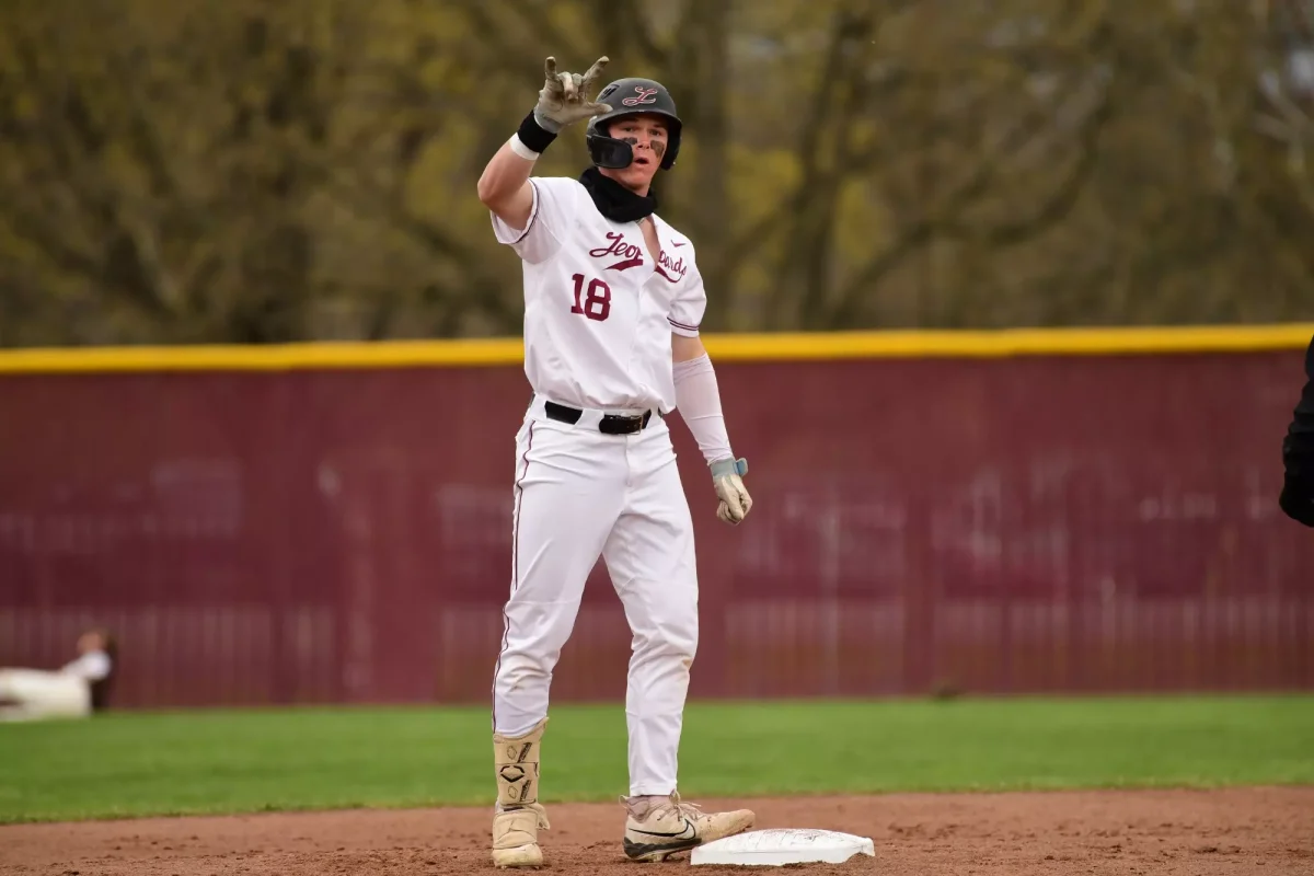 The baseball team was held to a .205 batting average by the University of Miami in its opening series. (Photo by Hannah Ally for GoLeopards)