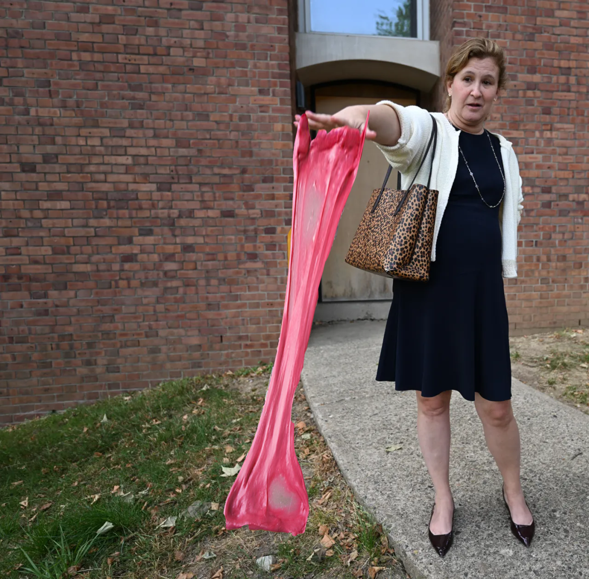 College President Nicole Hurd gets stuck in gum.