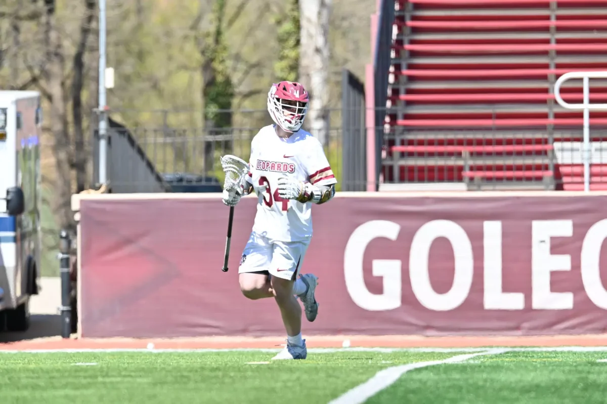 Sophomore attacker Josh Heaney scored two goals in the fourth quarter on Saturday. (Photo by George Varkanis for GoLeopards)