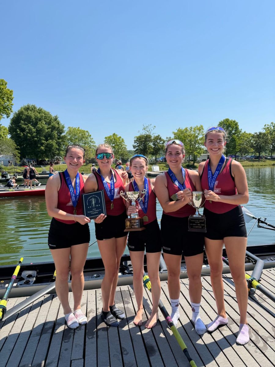 The women's varsity four team's victory marks its first national championship since 2022. (Photo courtesy of Annabelle Witkowski '26)